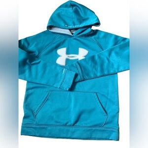 Under  Armour Youth Large Hooded Sweatshirt - Teal with Gray**